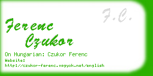 ferenc czukor business card